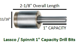 Lassco 1/4" Drill Bit 1" Drilling Capacity